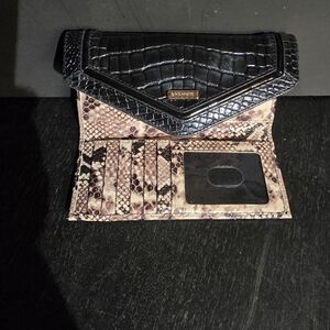 Brahmin Black and Brown Embossed Wallet